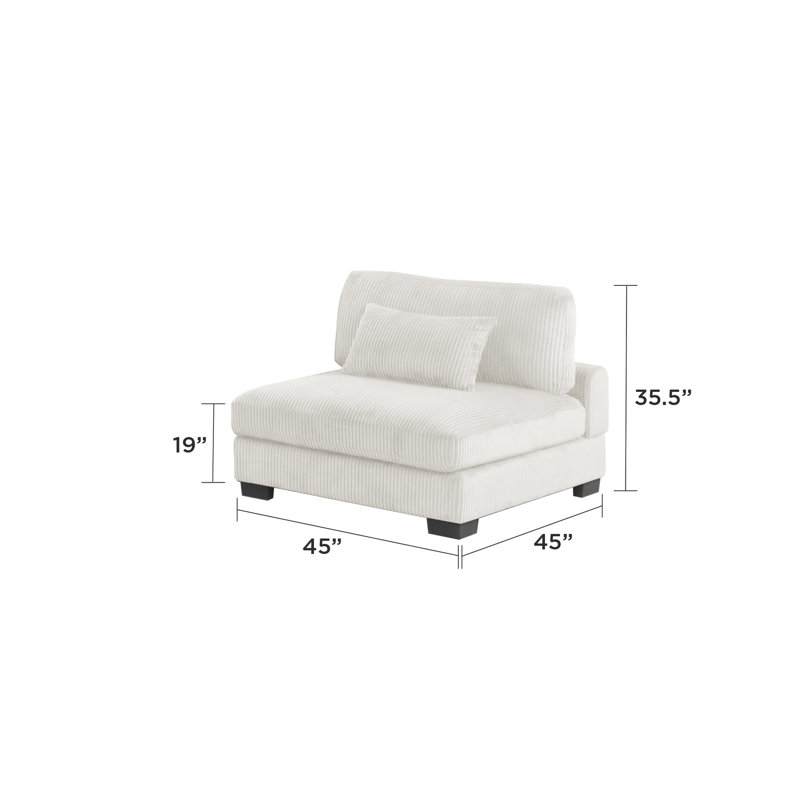 Chaise sans accoudoirs en velours côtelé Modern