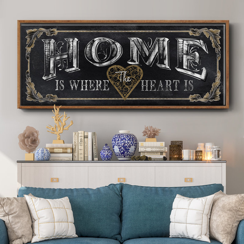 Home- Framed Canvas, 8" H x 20" W