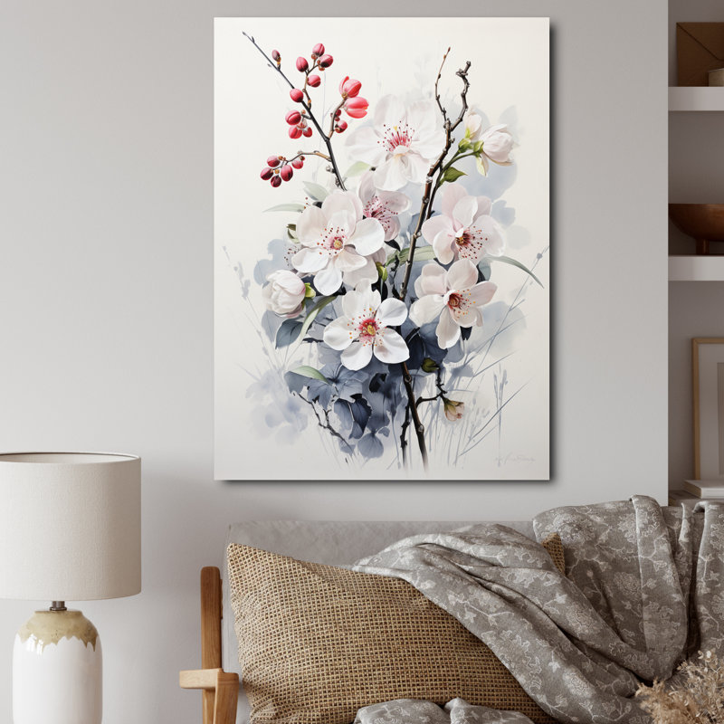 Arijoutsi Asian Art Orchids Flowers III sur impression sur toile, H 32 po x l 16 po x P 1 po, Toile tendue
