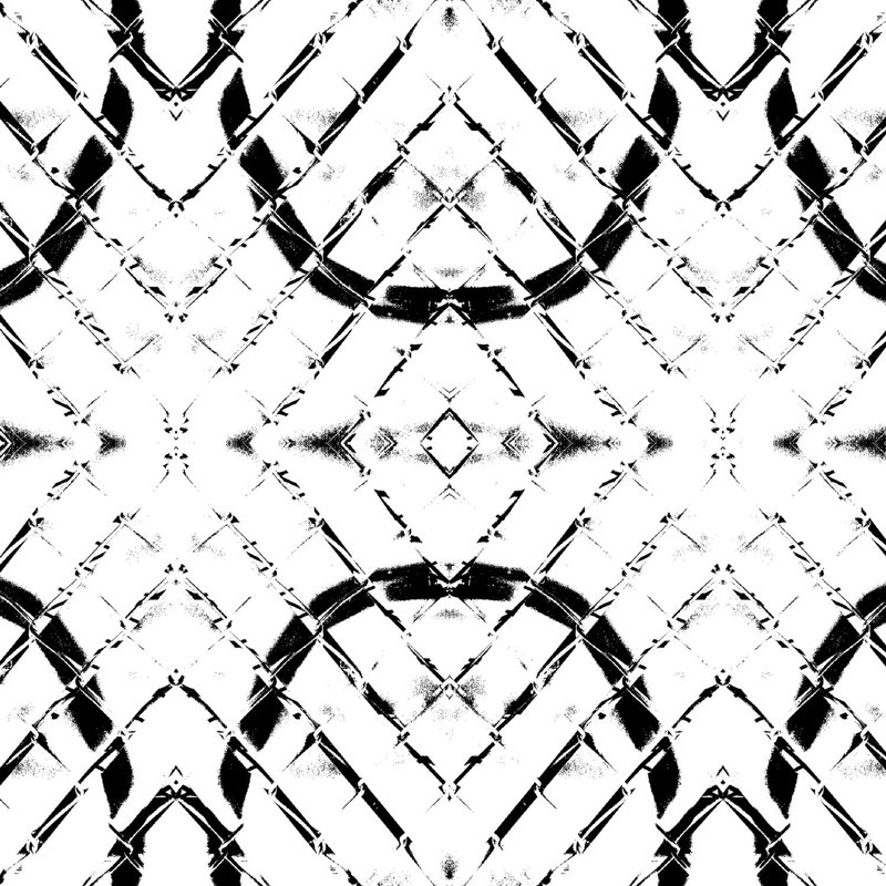 Diamond Link, Black on White, Paper