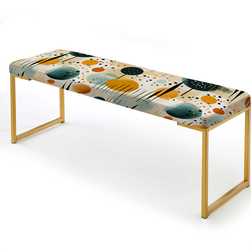 Banc rembourré or, Yellow And Green Geometric