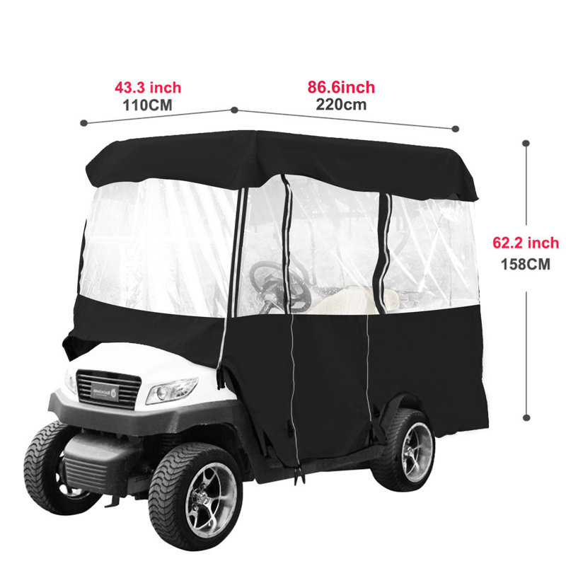 Housse de chariot de golf à fermeture autoagrippante, Noir, H 62,2 po x l 86,6 po x P 43,3 po