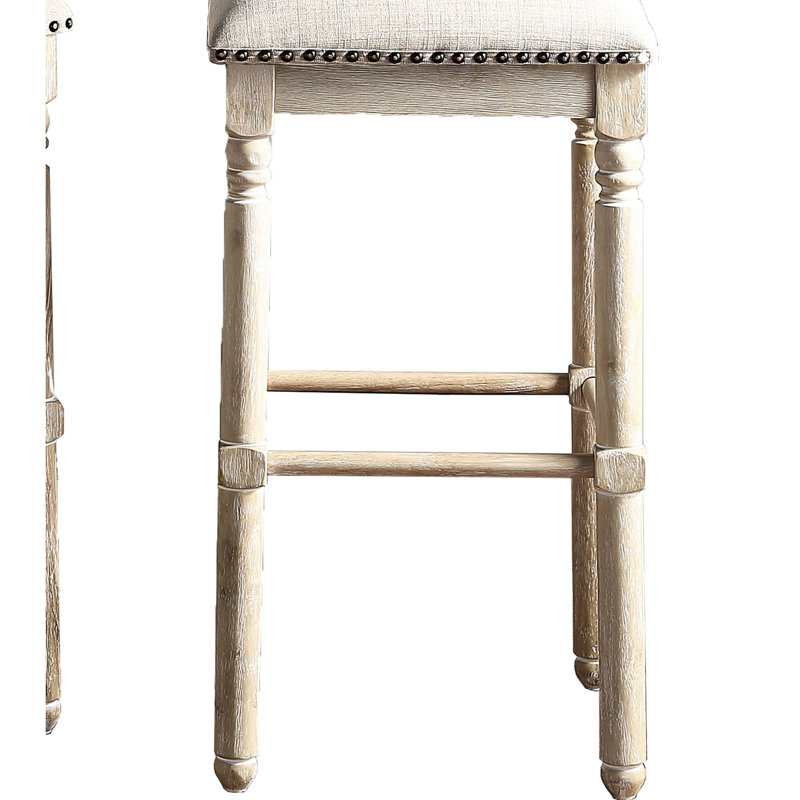 2 tabourets en bois brun clair, tabouret de comptoir de qualité solide, matériau de rembourrage confortable