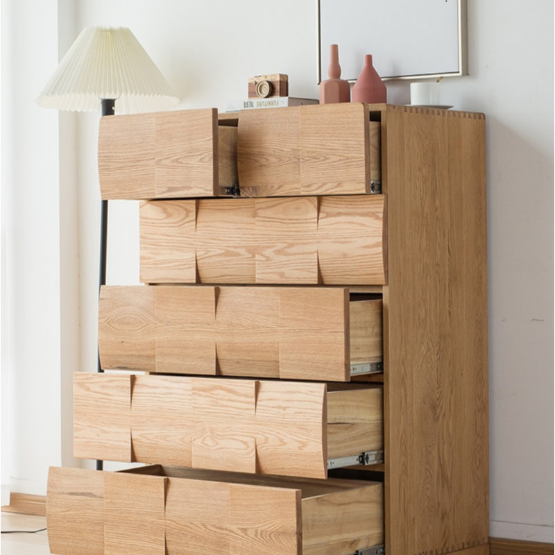 Commode d'appoint moderne en bois massif avec rangement en bois massif
