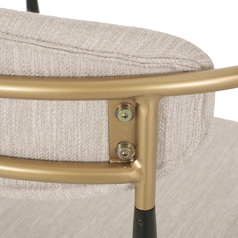 Chaise de salle à manger (ensemble de 2) - 195423H, Beige, Noir et or