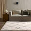 Tapis géométrique beige / noir en polypropylène / polyester tissé à la machine-1636510581