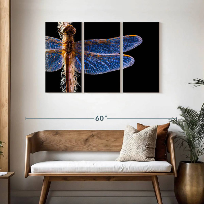 Brampt Blue Dragonfly Wings, 28" H x 45" W