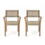  Ensemble de 2 chaises de salle à manger en bois d'acacia avec accents en osier Amaris