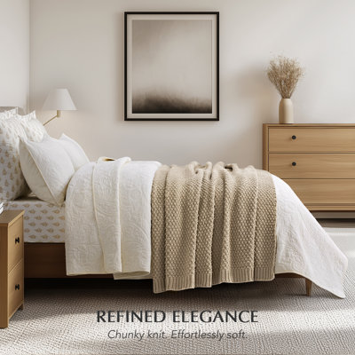 Chunky Chenille Knit Throw Blanket