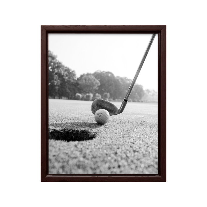 Club de golf, Canvas, 18"H x 24"W, Brown Framed