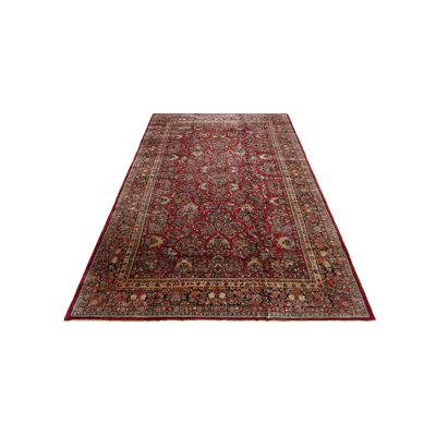 Sarouk Hand Knotted Red /Red 11x19 Oversize Rug