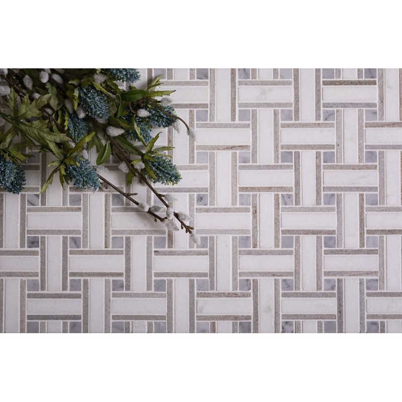 11" x 11" Marble Look Subway Wall & Floor Tile