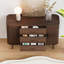 47.2'' Mid Century Modern Sideboard Buffet Cabinet With Storage & 2 Curved Side Cabinet for Kitchen Dining Living Room