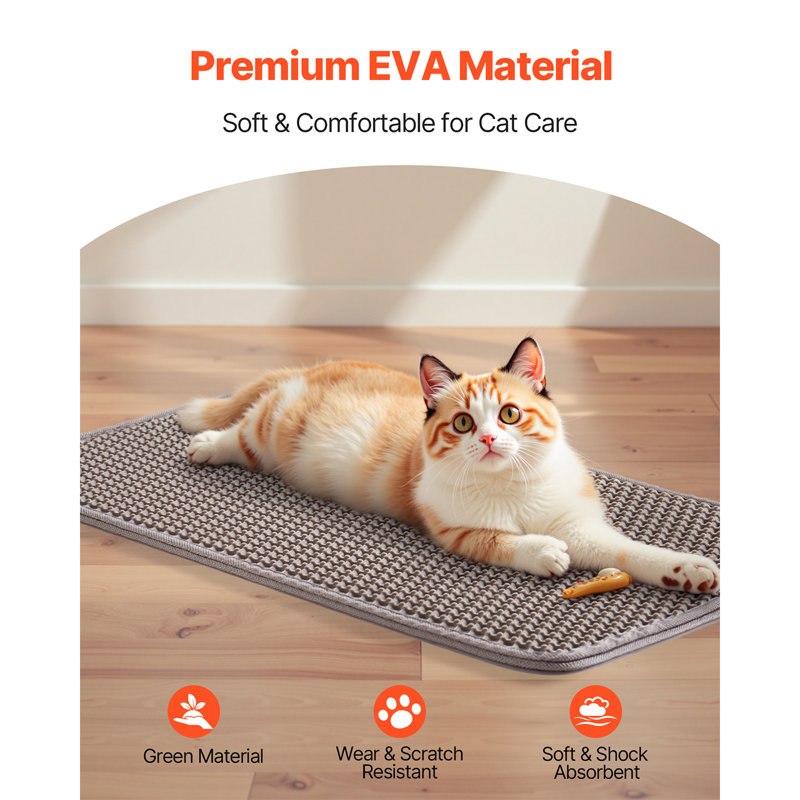 Tapis de litière 24 po x 15 po pour litière antidérapante et anti-urine pour chat