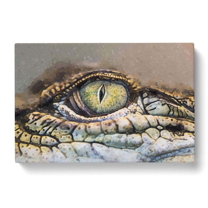 Crocodile Eye - Wrapped Canvas Print, 60cm H x 91cm W x 3cm D