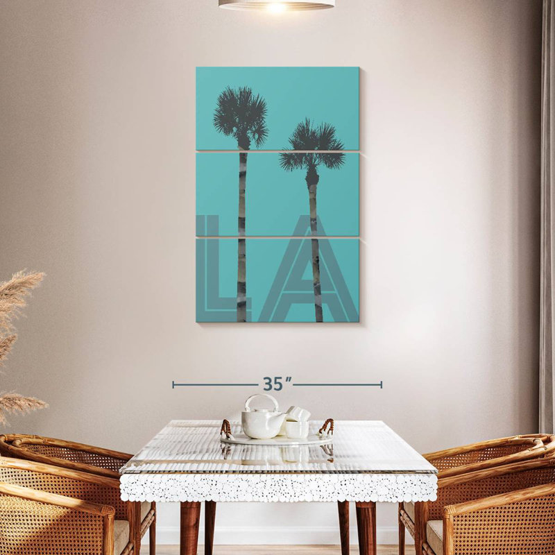 Nicci Palm Trees LA - bleu, H 45 po x l 28 po