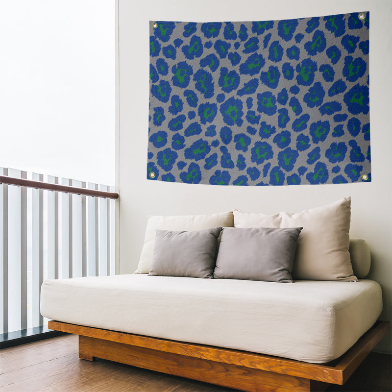 Tapisserie de football en polyester Seattle, H 50 po x l 59 po, Argenté / bleu / vert