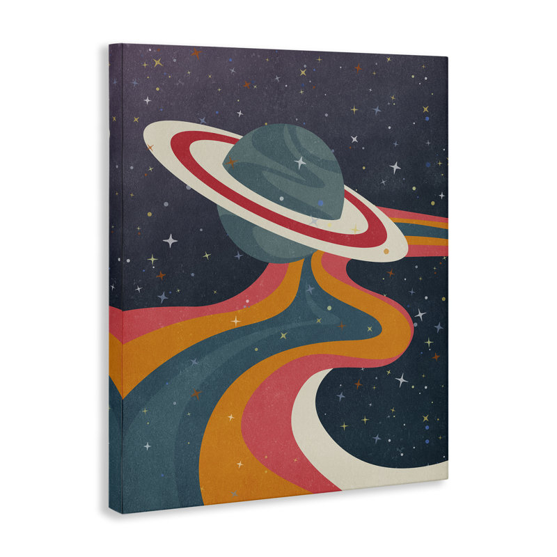Retro Space Planet Canvas Wall Art by Nataly White, 48" H x 36" W