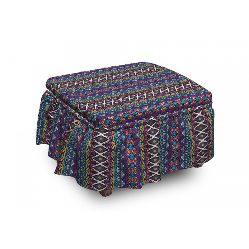 Housse pour repose-pieds triangles et chevrons