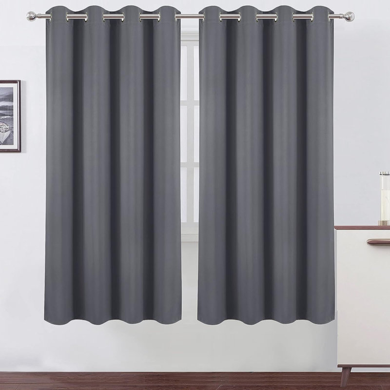 Ogata Room Darkening Curtain Single Panel, Burgundy Red, 50" W x 84" L