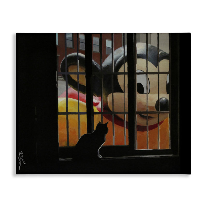 Souris peering at Cat, par Keith Thomson, H 16 po x l 20 po