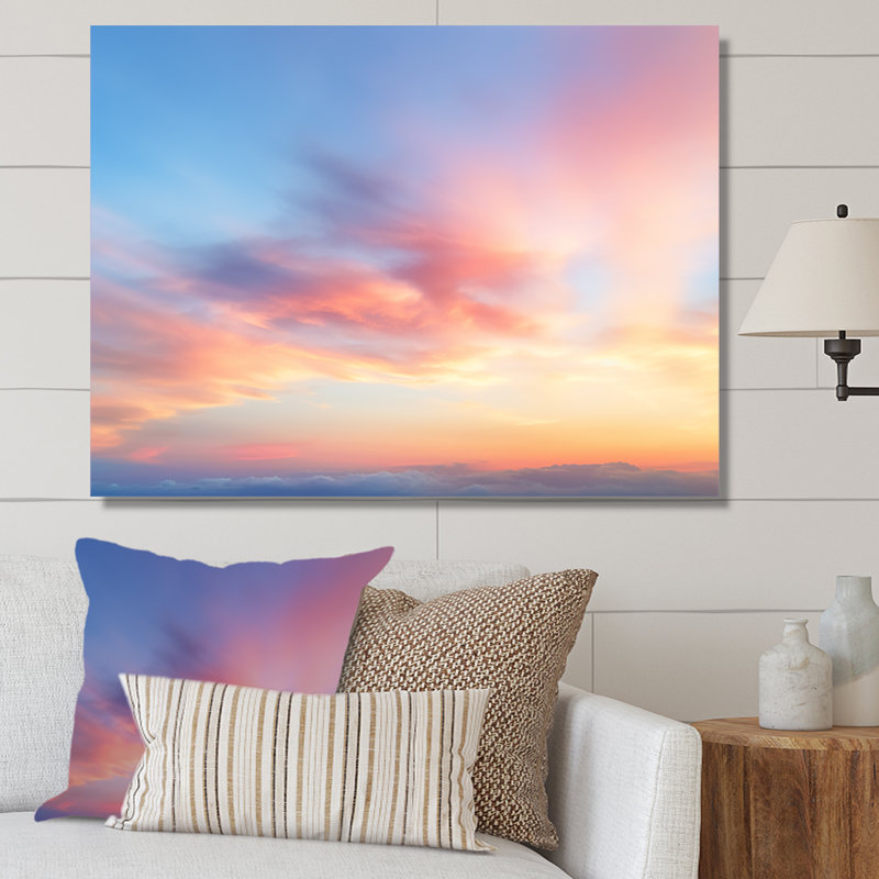Cotton Candy Skies 1 - Sky, art mural, H 30 po x l 40 po x P 1,5 po, Toile tendue