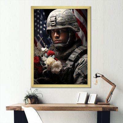 " Military Patriot Solider USA Flag "