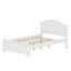 Lit plateforme minimaliste en bois avec structure de tête de lit attachée