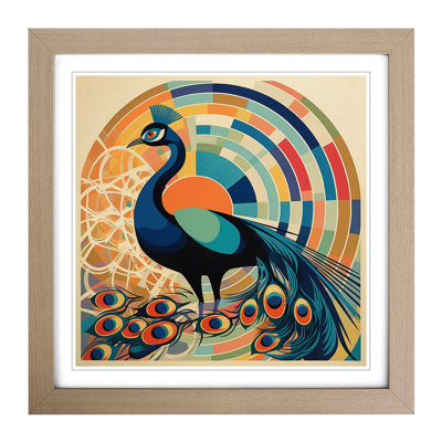 Peacock Constructivism - Framed Print