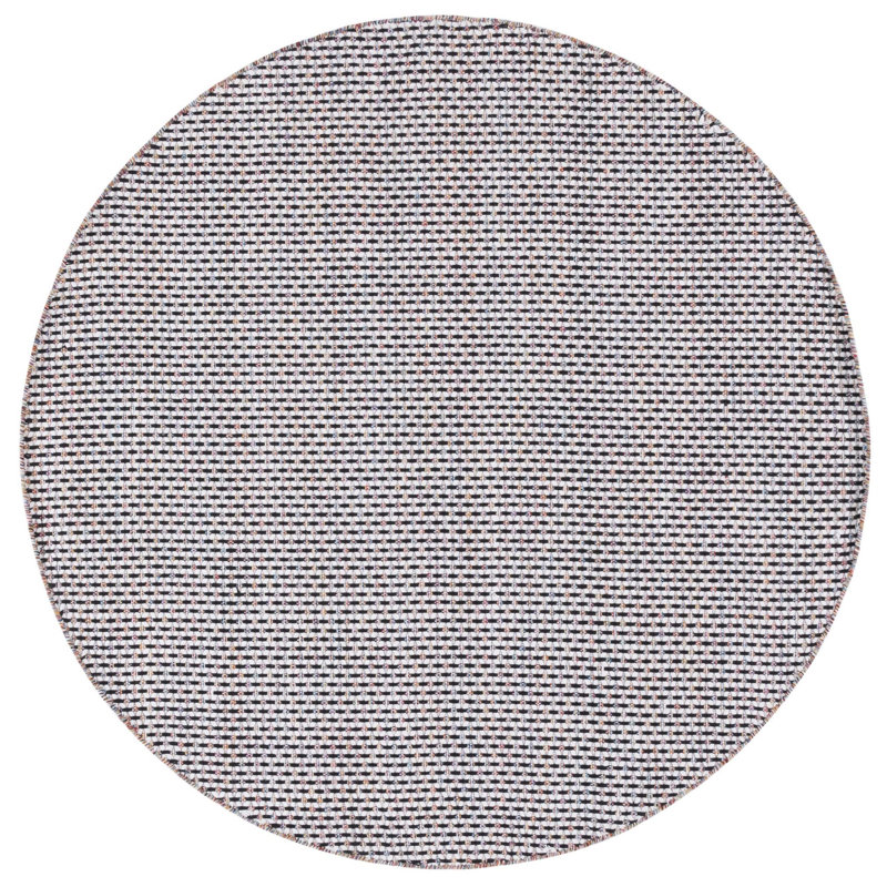 Haldo Flat Weave Cotton Striped Rug, Round 6'