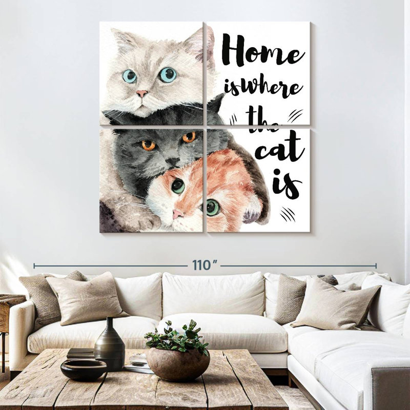Plaque murale Kema Home Cats, H 74 po x l 74 po
