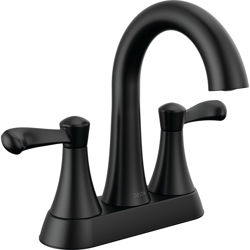 Esato Centerset Bathroom Faucet with Drain Assembly, Matte Black