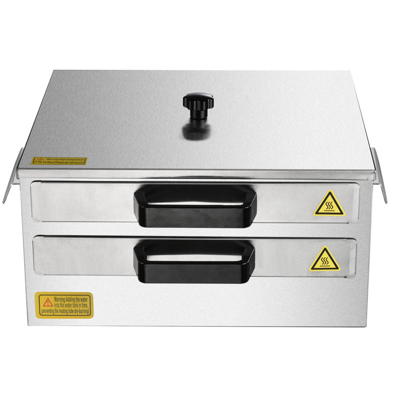 2 Layer Rice Noodle Roll Steamer Machine Stainless Steel Extra Tray Cheung Fun Cantonese Dim Sum Steamer