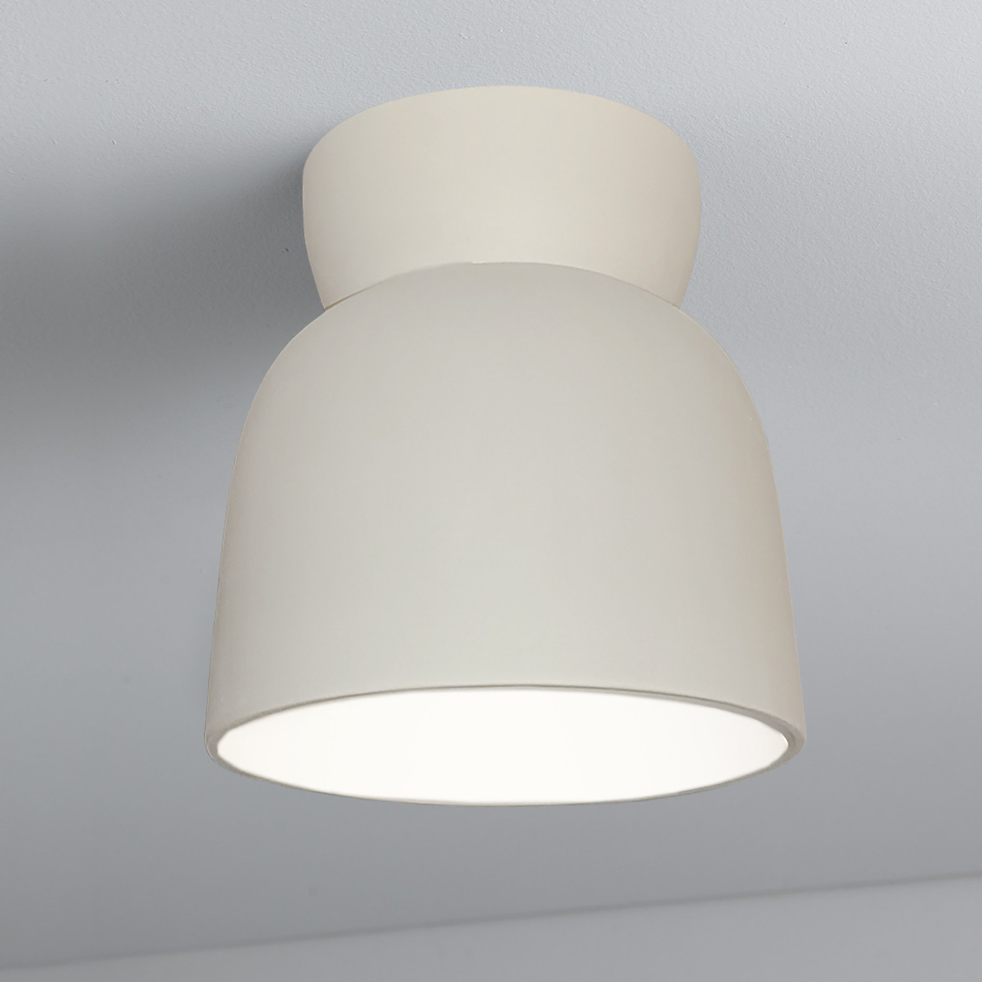 Ceramic Bell Outdoor Flush Mount, Bisque, Incandescent (Not Included)