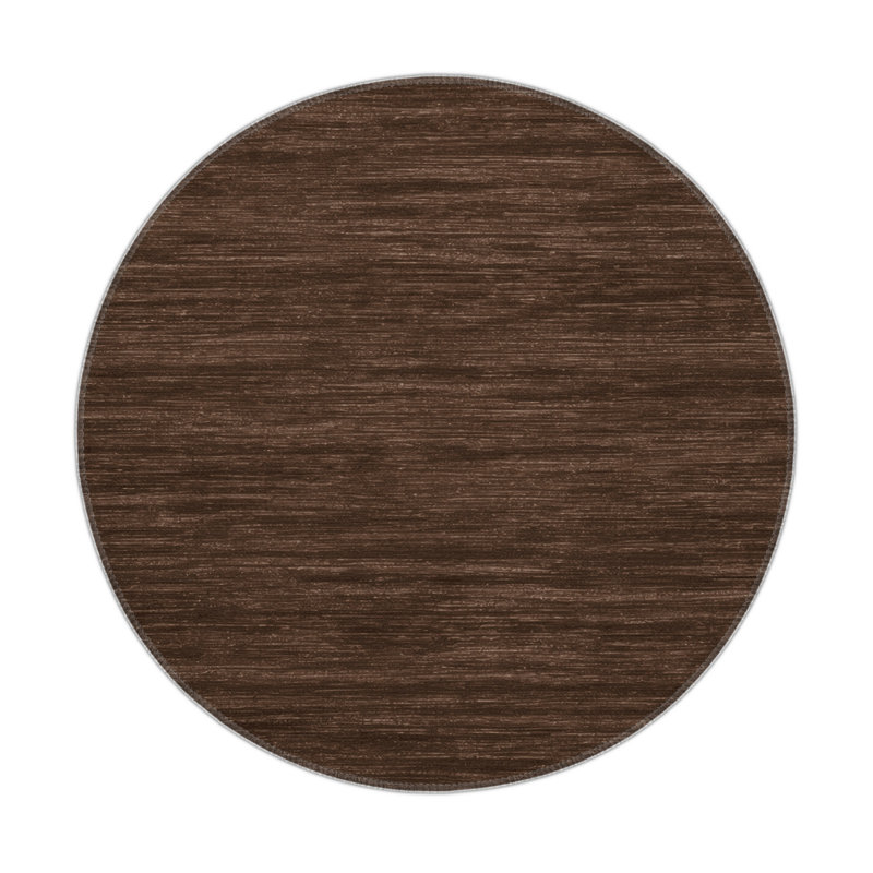 Tapis brun uni d'intérieur et d'extérieur, Rond 5 pi