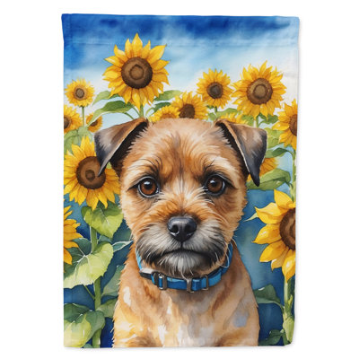 Alaskan Malamute in Sunflowers House Flag