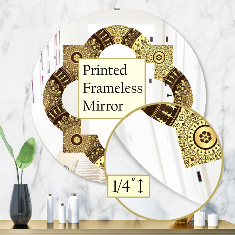 Miroir mural Quatrefoil, 31,5 po x 31,5 po, Motif circulaire I