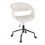 Chaise de travail en métal noir et similicuir blanc-79416788-79416784