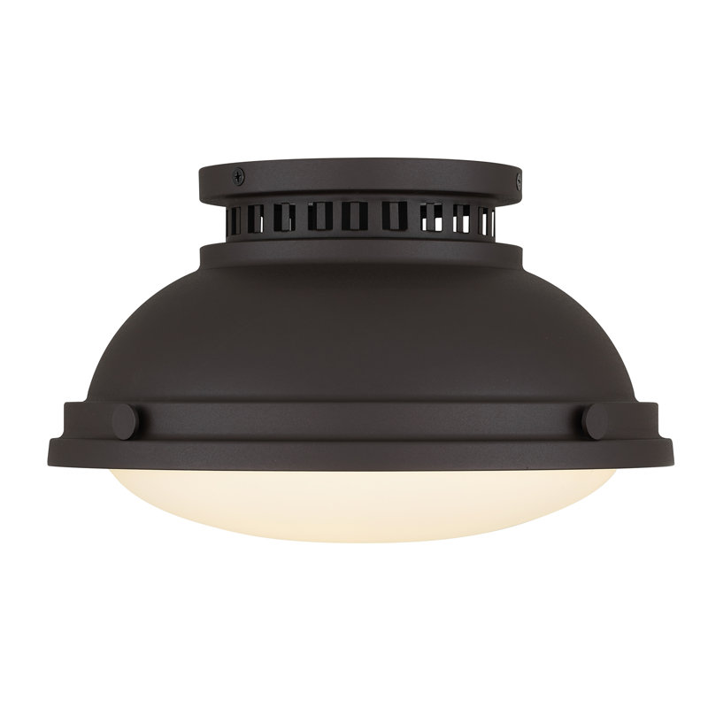 1-Light 11-in Dark Bronze Flush Mount