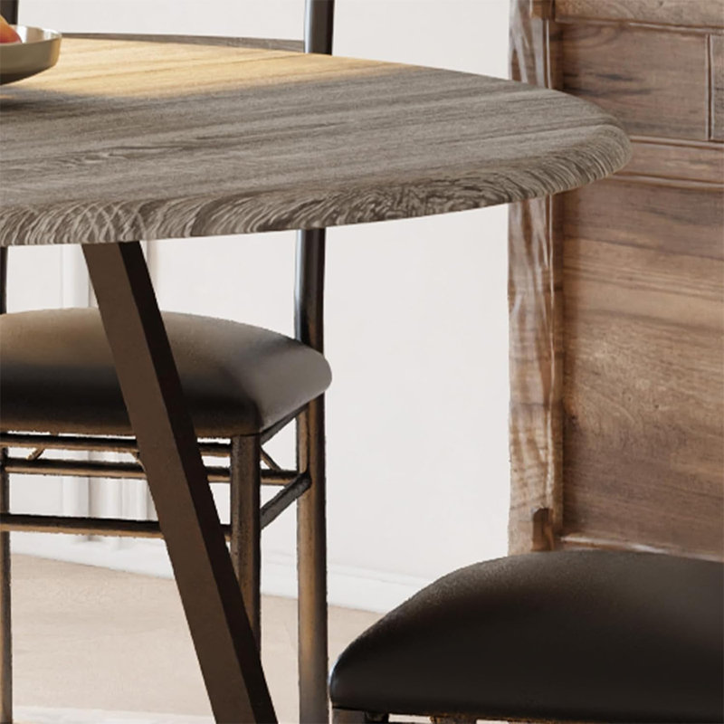Ensemble de table de salle à manger 5 pièces 43,31 "pour 4 personnes, table de cuisine en bois rétro avec 4 chaises rembourrées