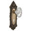 Crystal Chateau Interior Mortise Door Knob with Victorian Long Plate-1344012309