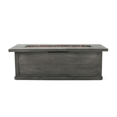 56'' Rectangular Outdoor MGO 50,000 BTU Propane Fire Pit, Wood Pattern (Tank Cover Not Included)