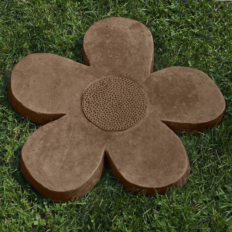 Tremplin Flower Power, Pierre calcaire vieillie, H 2 po x l 18,5 po x P 18,5 po