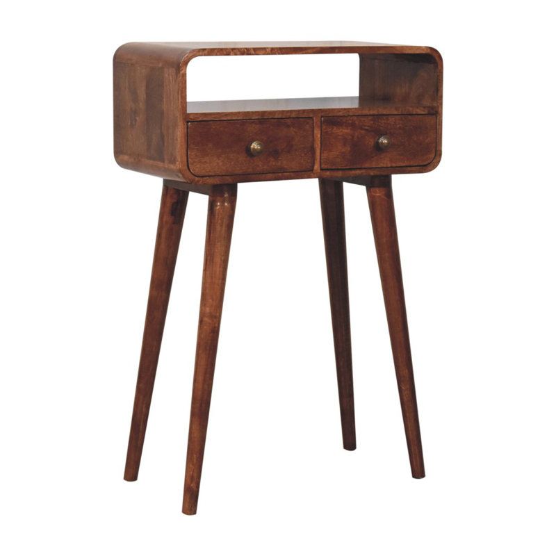 Mini California  Curved Console Table, Brown