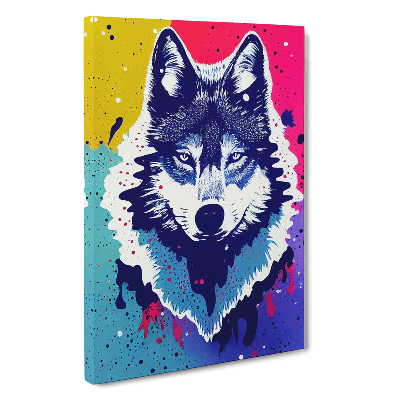Wolf Dripping Paint No.4 Abstract - Print, Wrapped Canvas, 60cm H x 40cm W, No Matte