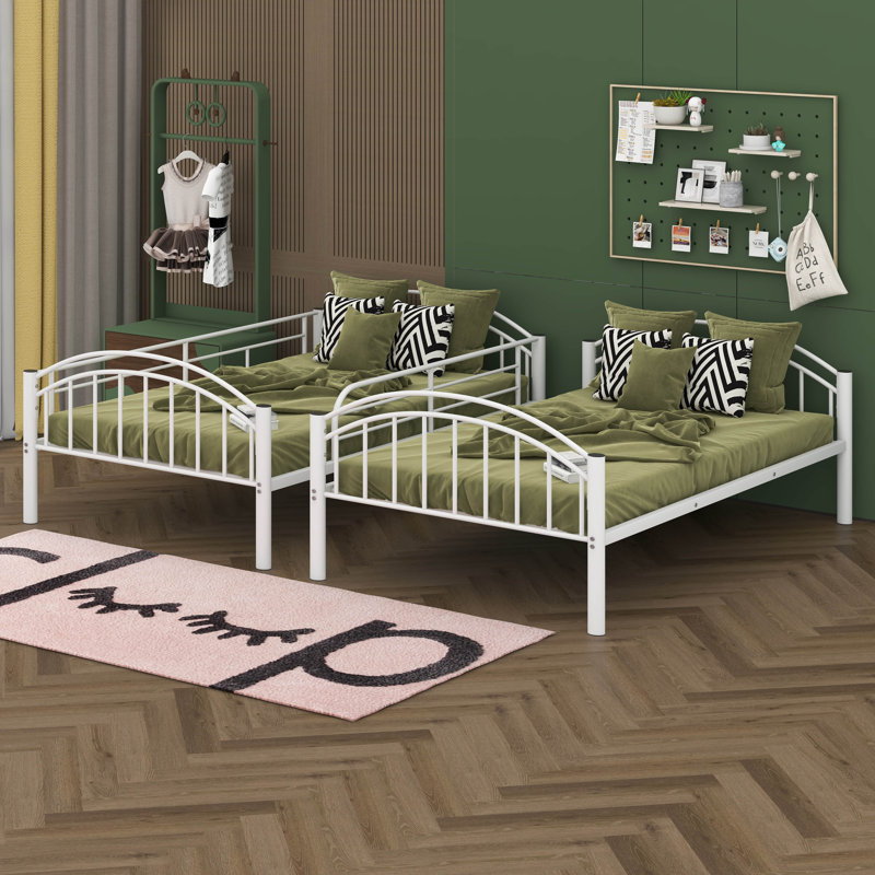 Grateron Kids Twin Over Twin Bunk Bed, White