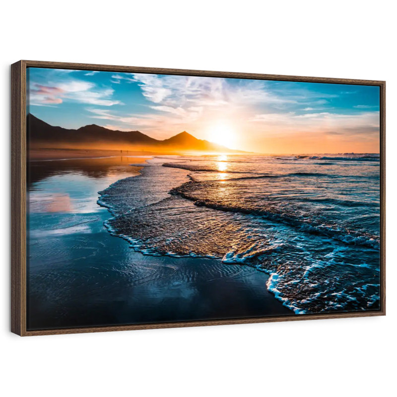 Sunset Bontrager Waves, 46" X 31", Floating Frame Walnut