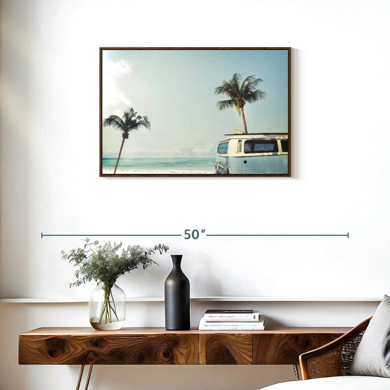 Retro Surf Van, Cadre flottant noyer, 31 po x 21 po