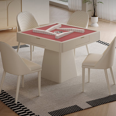 Modern Minimalist Cream Style Fully Automatic Multi-Functional Silent Mahjong Dining Table for Chinese Rules