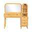 Meuble-lavabo cannelé avec miroir, grande coiffeuse moderne avec plateau en verre avec 4 tiroirs et armoire de rangement